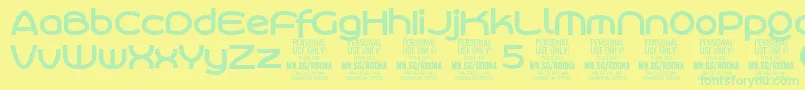 Police RoonasansboPersonalUse – polices vertes sur fond jaune