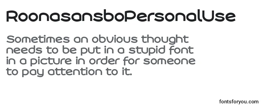 RoonasansboPersonalUse Font