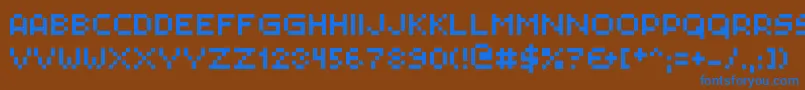 Pxlplz Font – Blue Fonts on Brown Background