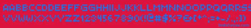 Pxlplz Font – Blue Fonts on Red Background