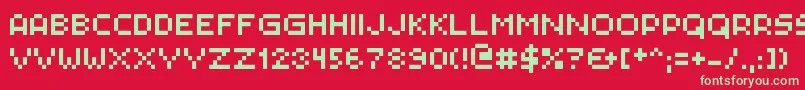 Pxlplz Font – Green Fonts on Red Background