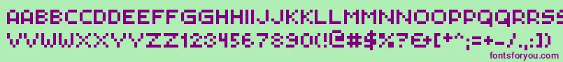 Pxlplz Font – Purple Fonts on Green Background