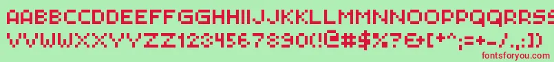 Pxlplz Font – Red Fonts on Green Background