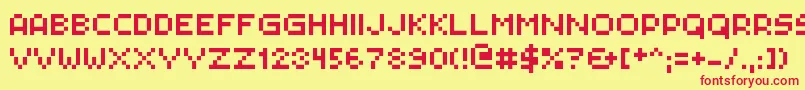 Pxlplz Font – Red Fonts on Yellow Background