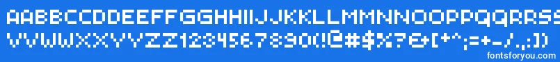 Pxlplz Font – White Fonts on Blue Background