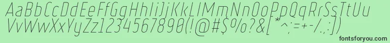 RulerThinItalic Font – Black Fonts on Green Background