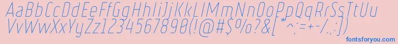 RulerThinItalic Font – Blue Fonts on Pink Background