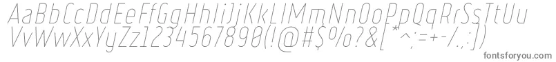 フォントRulerThinItalic – 灰色のフォント