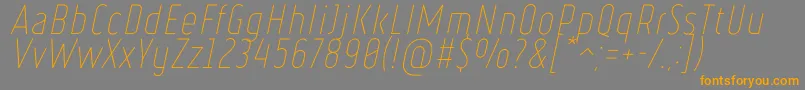 Подробнее о шрифте RulerThinItalic Шрифт RulerThinItalic – оранжевые шрифты на сером фоне