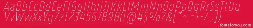 RulerThinItalic Font – Pink Fonts on Red Background