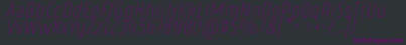 RulerThinItalic Font – Purple Fonts on Black Background