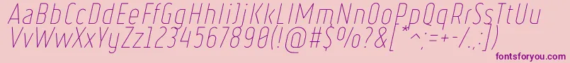 RulerThinItalic Font – Purple Fonts on Pink Background