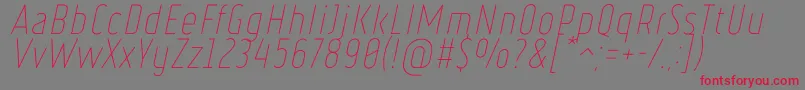 RulerThinItalic Font – Red Fonts on Gray Background