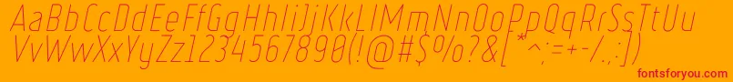 RulerThinItalic Font – Red Fonts on Orange Background