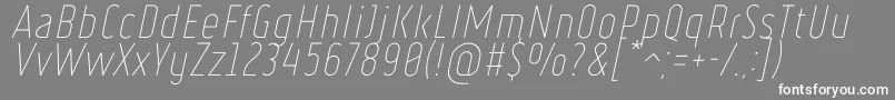 フォントRulerThinItalic – 灰色の背景に白い文字