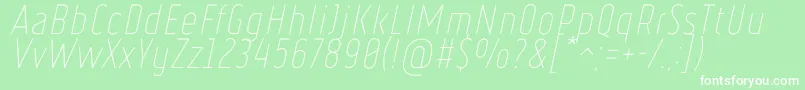 RulerThinItalic Font – White Fonts on Green Background