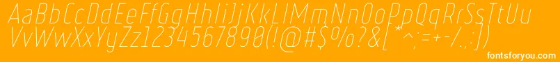 RulerThinItalic Font – White Fonts on Orange Background
