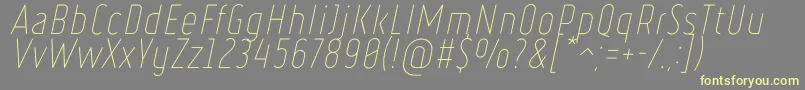 RulerThinItalic Font – Yellow Fonts on Gray Background