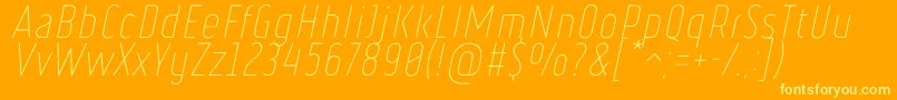 RulerThinItalic Font – Yellow Fonts on Orange Background