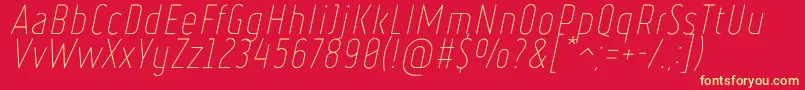 RulerThinItalic Font – Yellow Fonts on Red Background