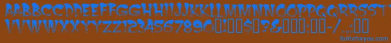 Burnt Font – Blue Fonts on Brown Background