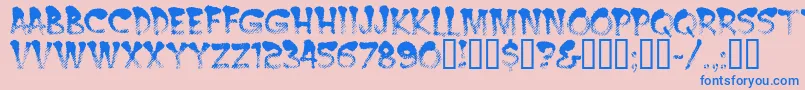 Burnt Font – Blue Fonts on Pink Background