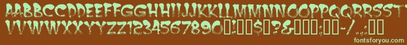 Burnt Font – Green Fonts on Brown Background