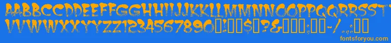 Burnt Font – Orange Fonts on Blue Background