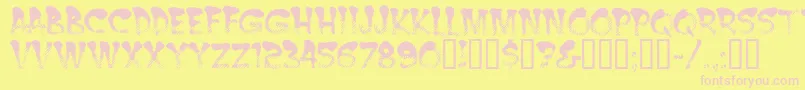 Burnt Font – Pink Fonts on Yellow Background