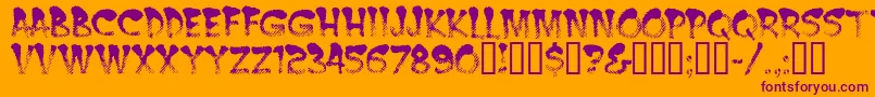 Burnt Font – Purple Fonts on Orange Background