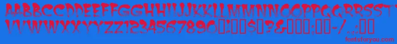 Burnt Font – Red Fonts on Blue Background
