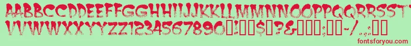 Burnt Font – Red Fonts on Green Background