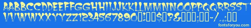 Burnt Font – Yellow Fonts on Blue Background