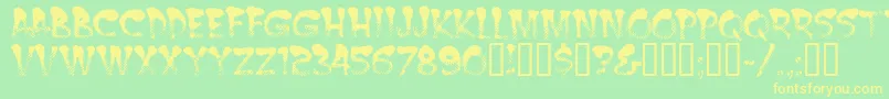 Burnt Font – Yellow Fonts on Green Background