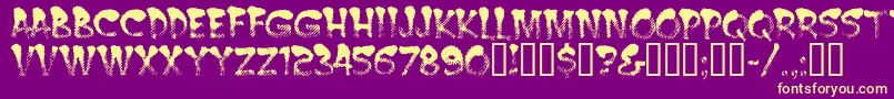 Burnt Font – Yellow Fonts on Purple Background