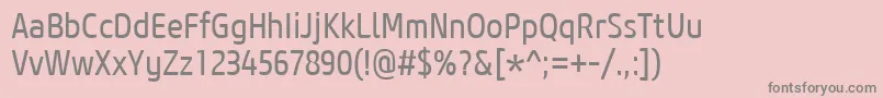 フォントCoreSansM47CnRegular – ピンクの背景に灰色の文字