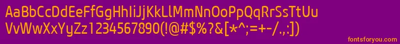 CoreSansM47CnRegular Font – Orange Fonts on Purple Background