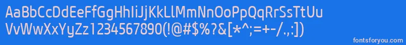 フォントCoreSansM47CnRegular – ピンクの文字、青い背景