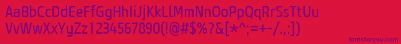 CoreSansM47CnRegular Font – Purple Fonts on Red Background