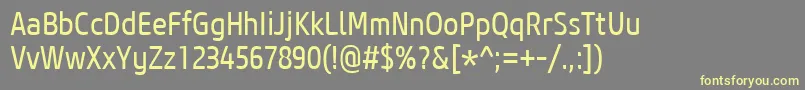 CoreSansM47CnRegular-fontti – keltaiset fontit harmaalla taustalla