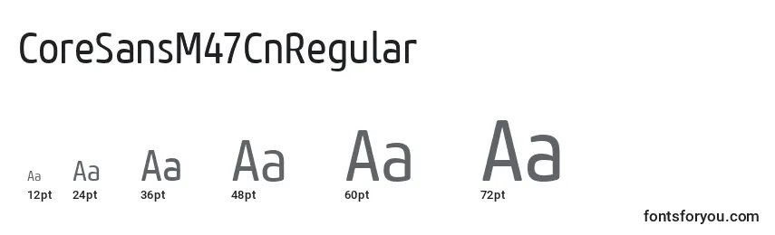 CoreSansM47CnRegular Font Sizes