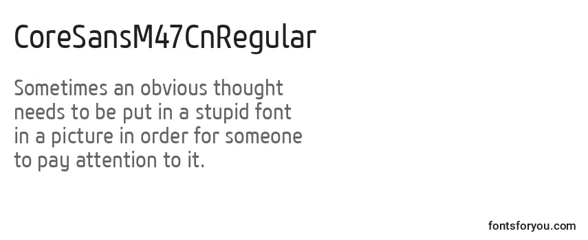 Review of the CoreSansM47CnRegular Font