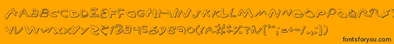 Vamp3D-Schriftart – Schwarze Schriften auf orangefarbenem Hintergrund