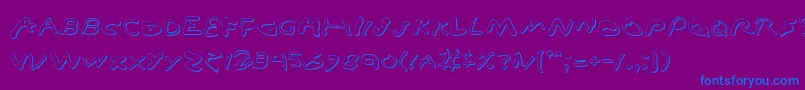 Vamp3D-Schriftart – Blaue Schriften auf violettem Hintergrund