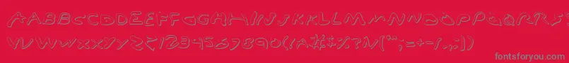 Vamp3D-Schriftart – Graue Schriften auf rotem Hintergrund