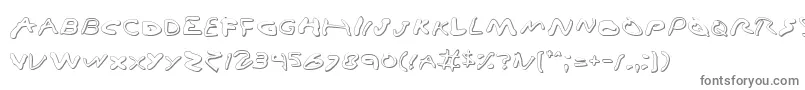 Vamp3D-fontti – harmaat kirjasimet valkoisella taustalla