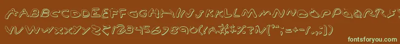 Vamp3D Font – Green Fonts on Brown Background