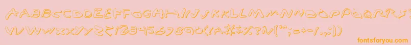 Vamp3D-Schriftart – Orangefarbene Schriften auf rosa Hintergrund