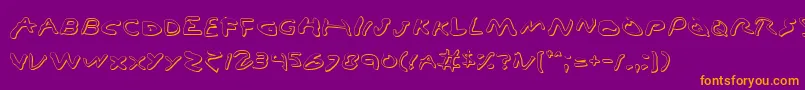 Vamp3D-Schriftart – Orangefarbene Schriften auf violettem Hintergrund