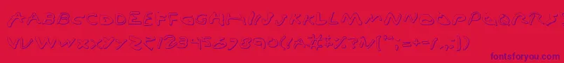 Vamp3D-Schriftart – Violette Schriften auf rotem Hintergrund